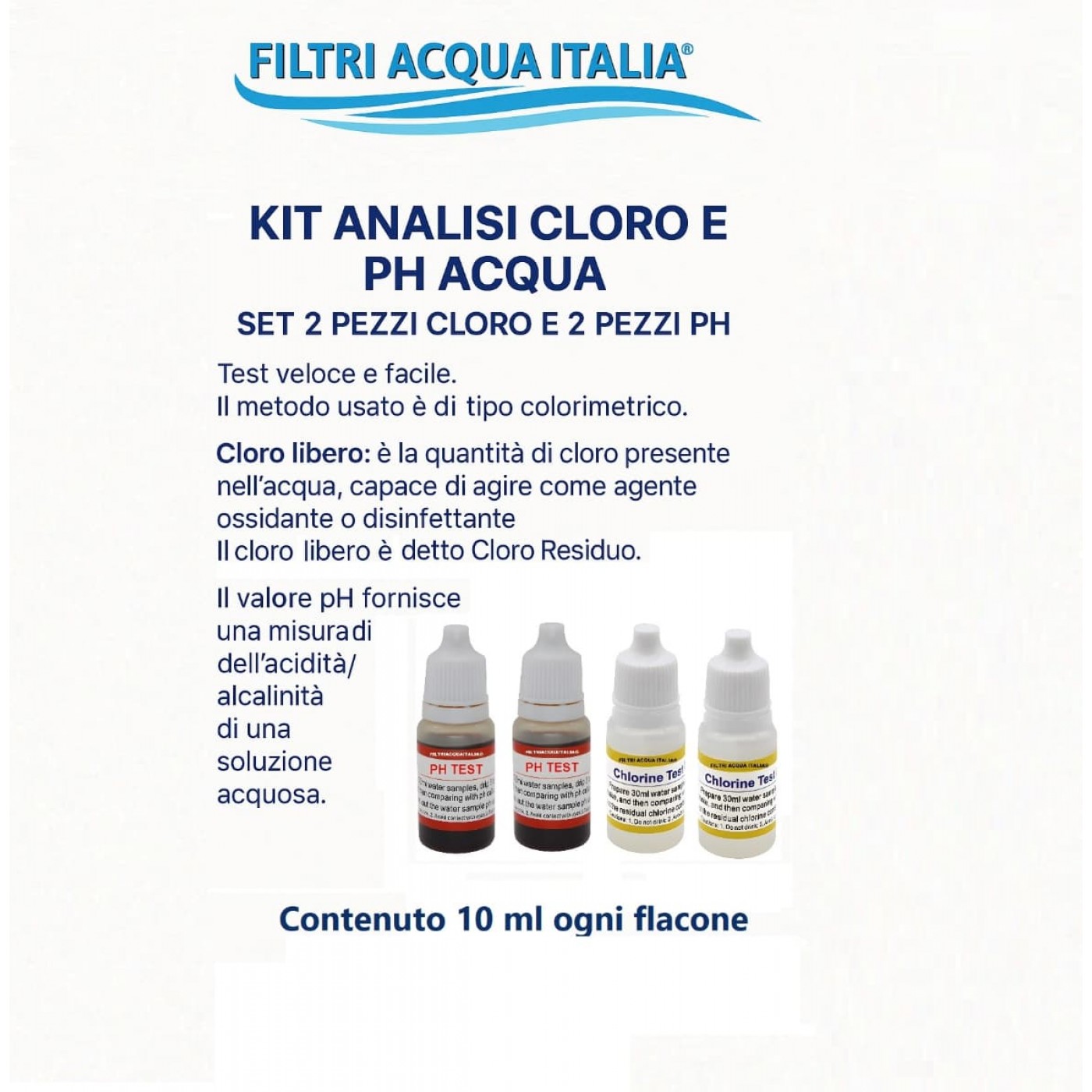 Test Cloro, pH e Tds Residuo Fisso | Filtri Acqua Italia