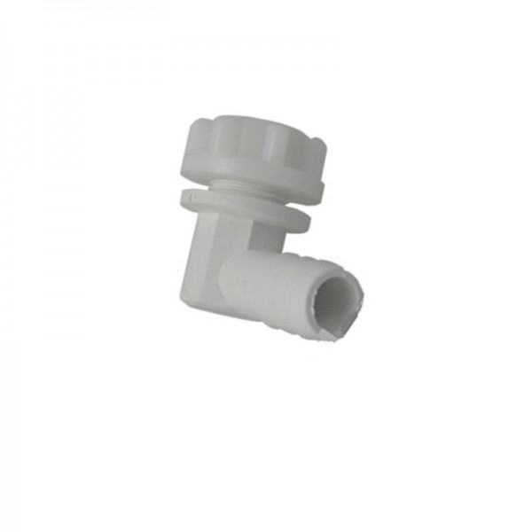 Raccordo portagomma 90° troppo pieno 3/8" Raccordo portagomma 90° troppo pieno 3/8"
