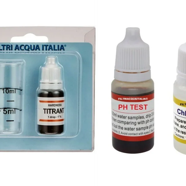 Titrant Analisi Durezza Calcare con Test Cloro Acqua e Ph
