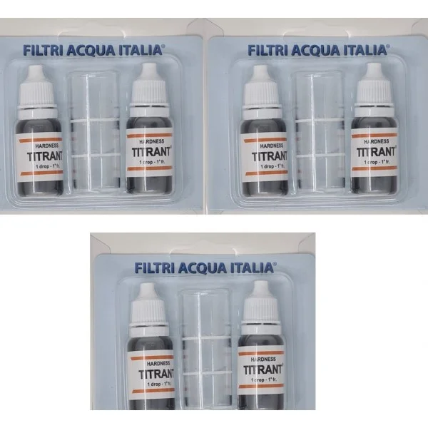 TITRANT ANALISI CALCARE MISURATORE DUREZZA ACQUA  SET 6 PEZZI