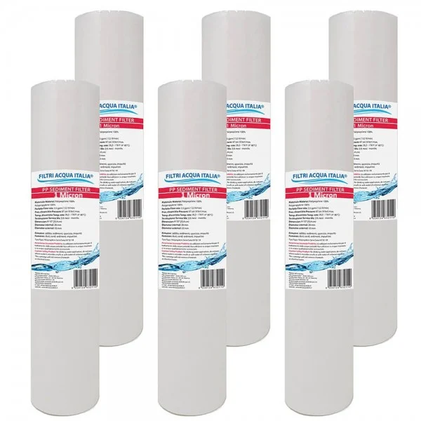 CARTUCCIA SEDIMENTI 10" micron 1 Polipropilene Set 6 Pezzi