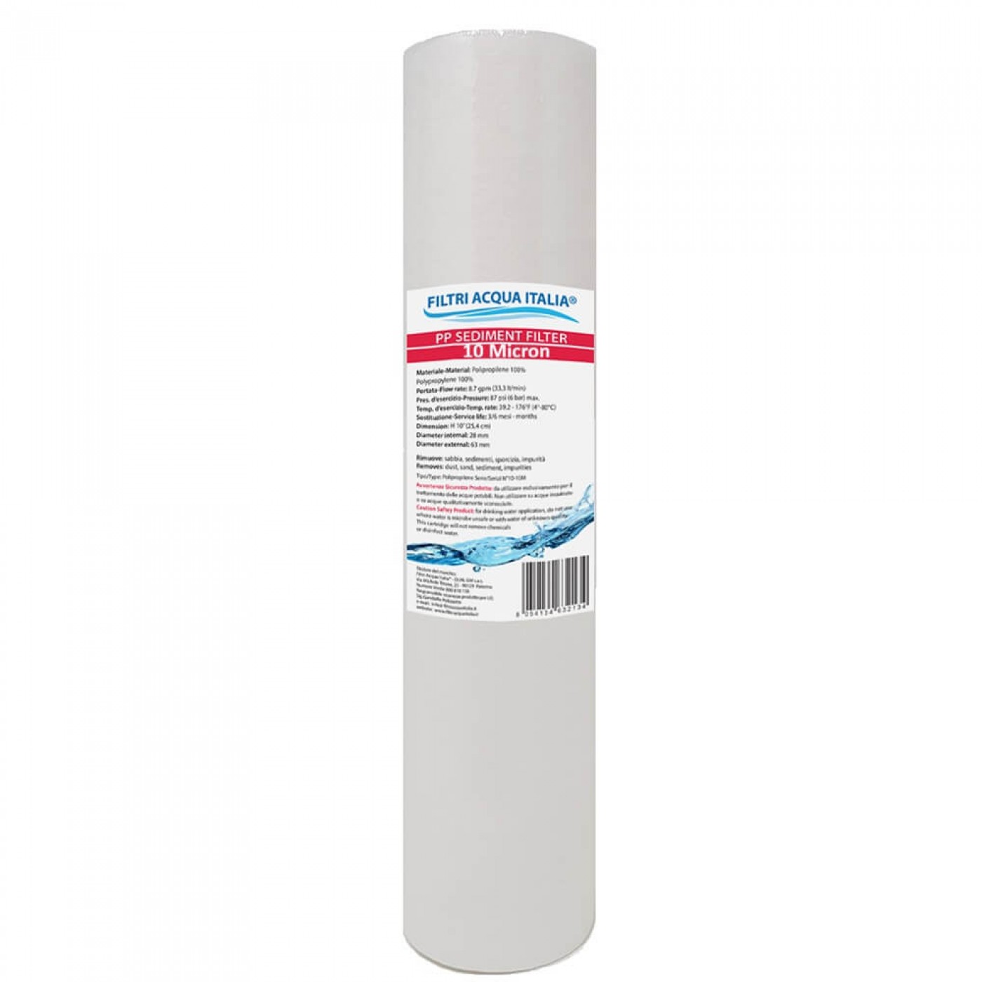 CARTUCCIA A SEDIMENTI POLIPROPILENE 10" POLLICI MICRON 10 CARTUCCIA A SEDIMENTI POLIPROPILENE 10" POLLICI MICRON 10