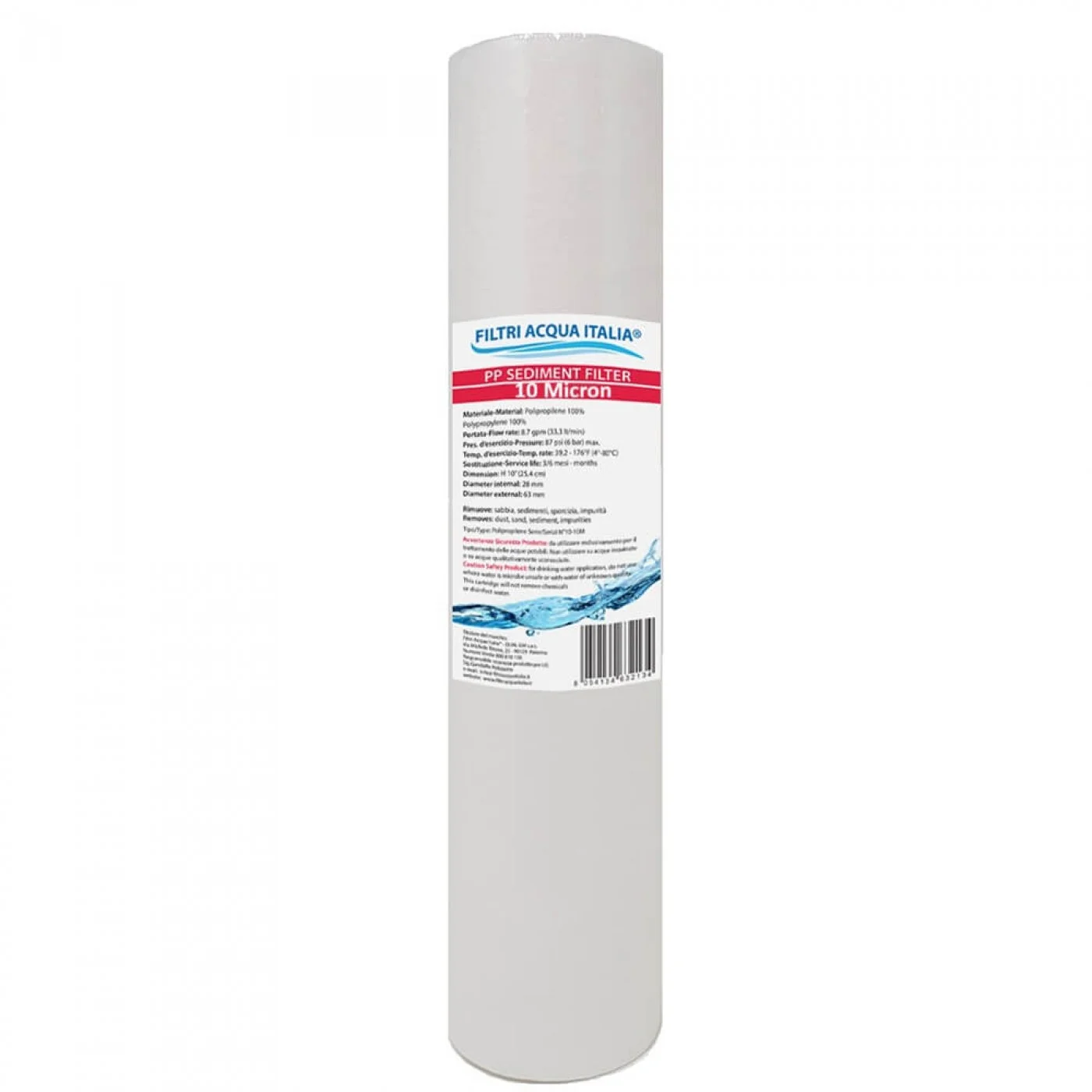 CARTUCCIA A SEDIMENTI POLIPROPILENE 10" POLLICI MICRON 10