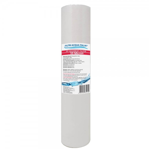 CARTUCCIA A SEDIMENTI POLIPROPILENE 10" POLLICI MICRON 10