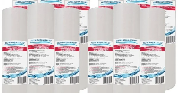 Filtro In Linea Sedimenti 5 Micron 25 Cartucce Filtro Acqua Sedimenti 5 Micron 20x2.5 - Compatibili Con Molti Marchi (Aquaboon) Filtro Acquaboon 25 Pezzi