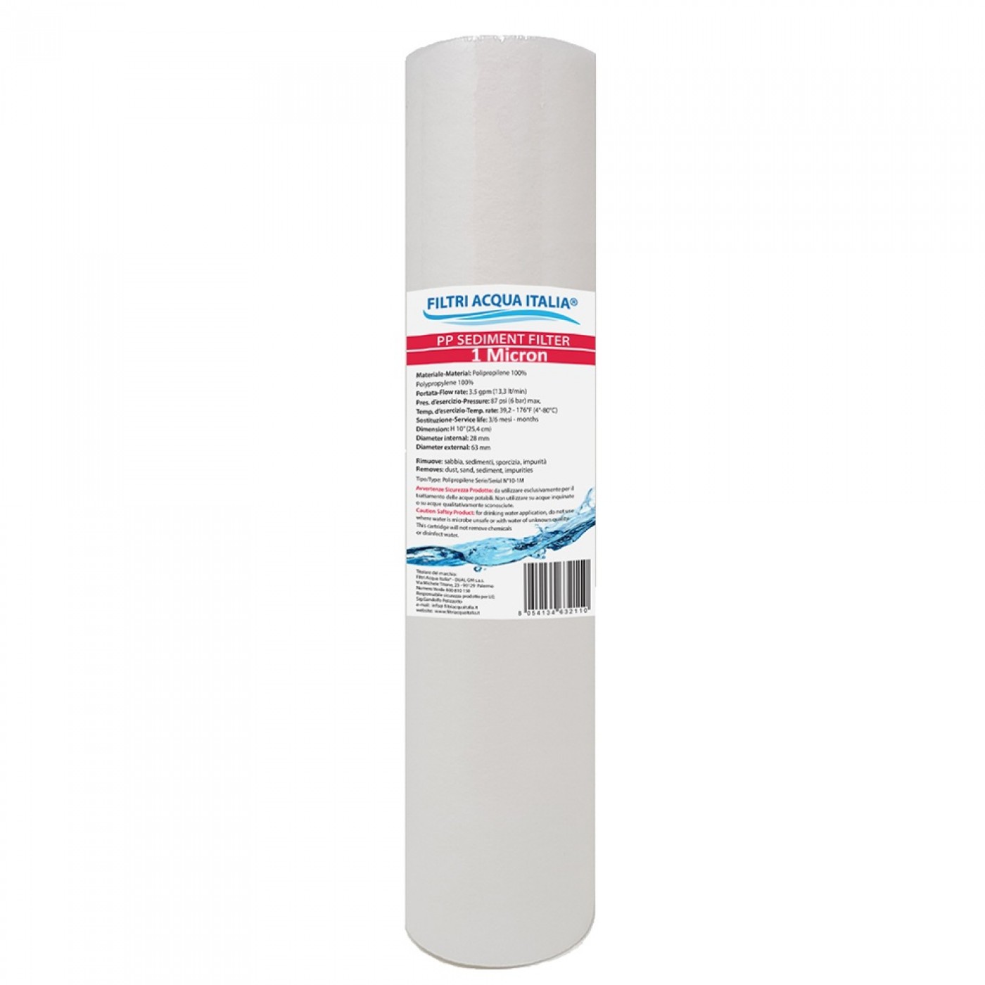 CARTUCCIA POLIPROPILENE 10" POLLICI MICRON 1 CARTUCCIA POLIPROPILENE 10" POLLICI MICRON 1