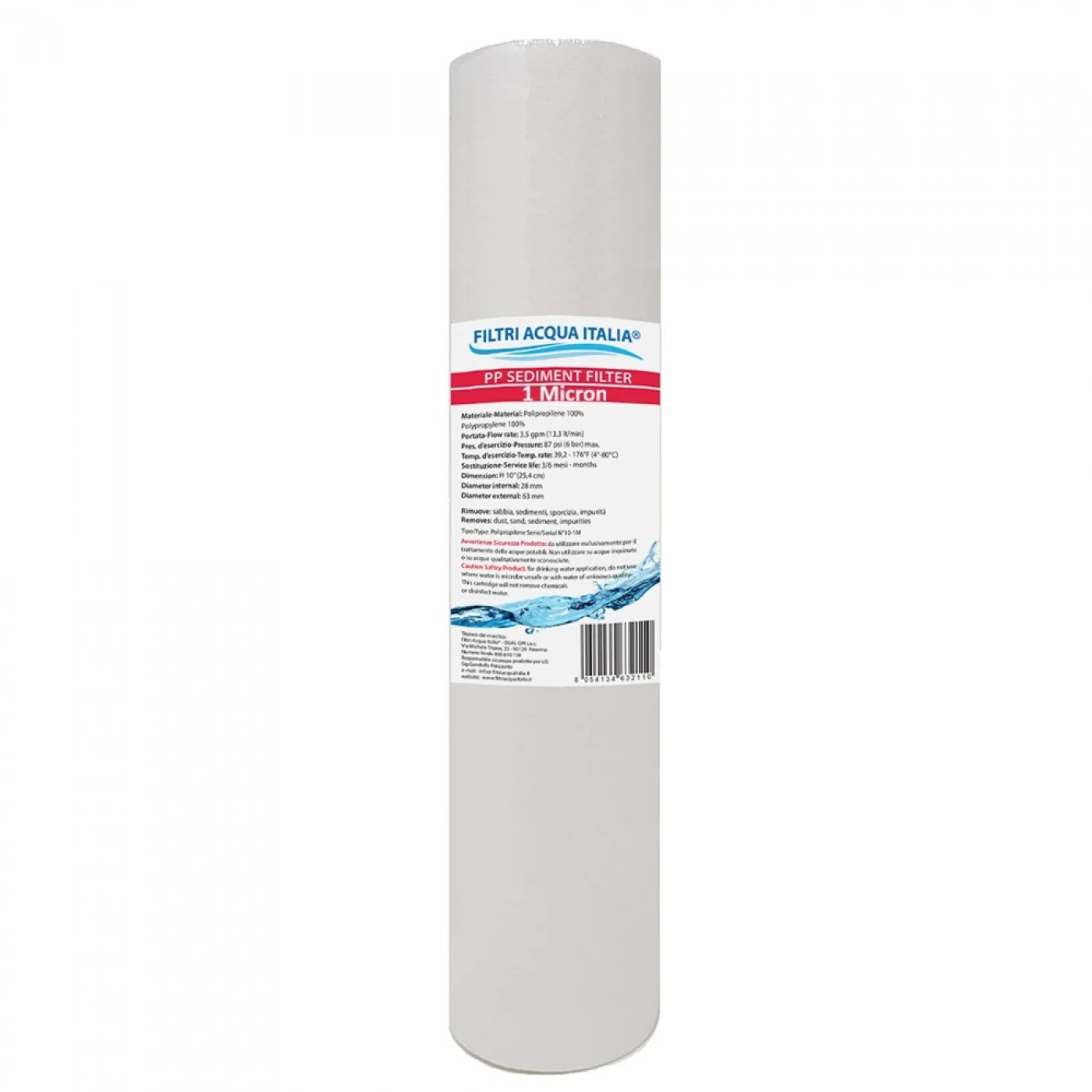 CARTUCCIA POLIPROPILENE 10" POLLICI MICRON 1