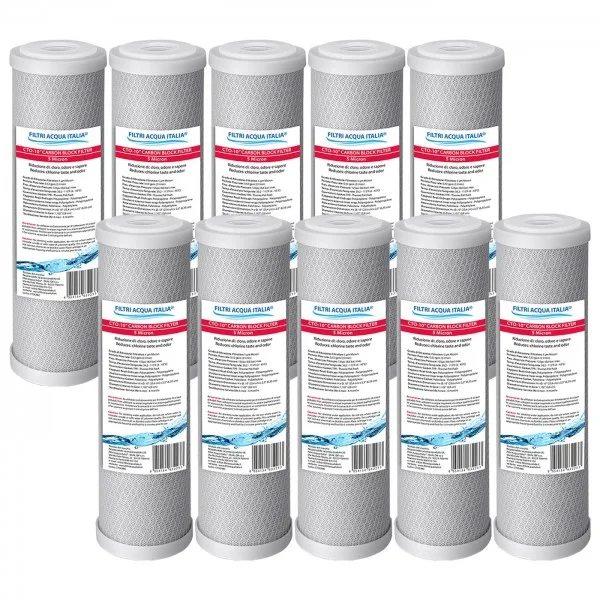 Cartuccia Carbon block 5 micron Set 10 Pezzi