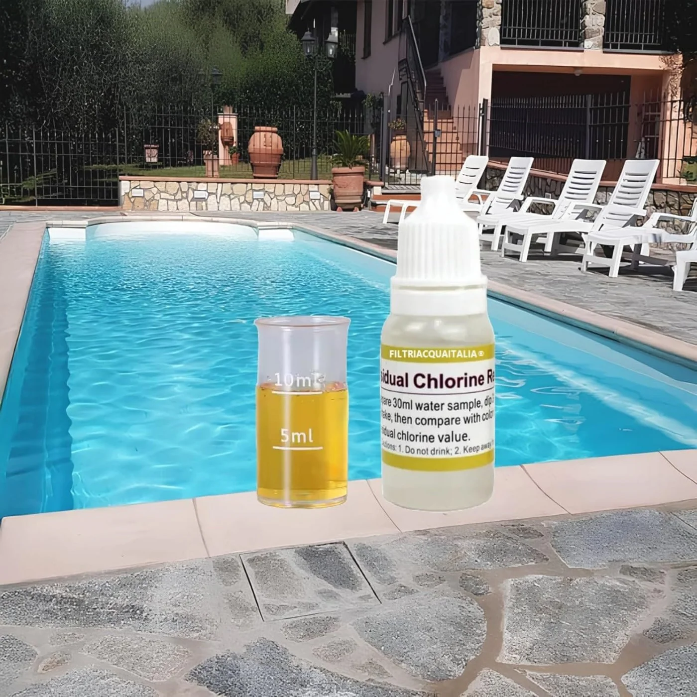 Cloro test acqua Set 4 Pezzi Cloro test acqua Set 4 Pezzi