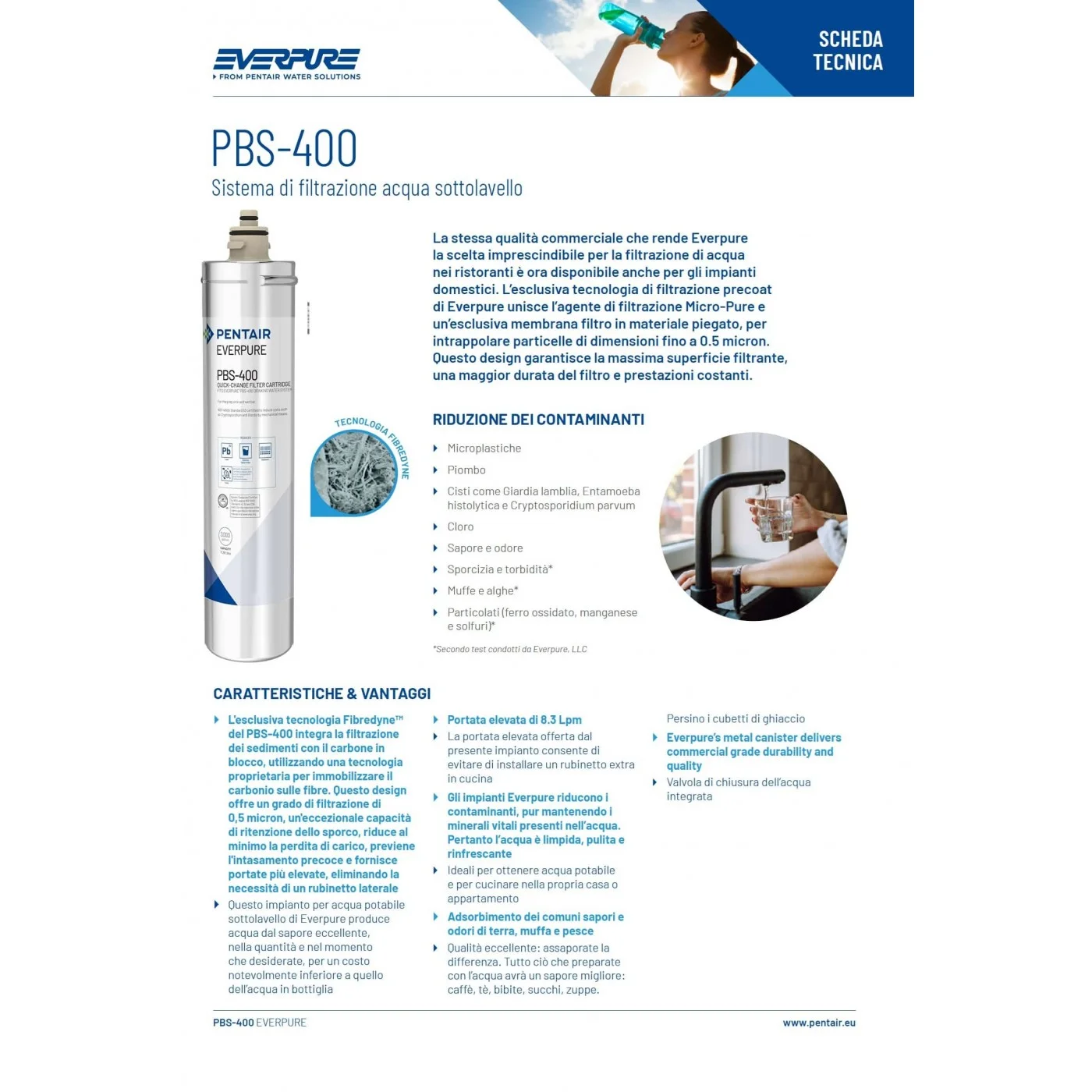 Kit Everpure PBS-400 con Rubinetto e Testata QL3B Kit Everpure PBS-400 con Rubinetto e Testata QL3B