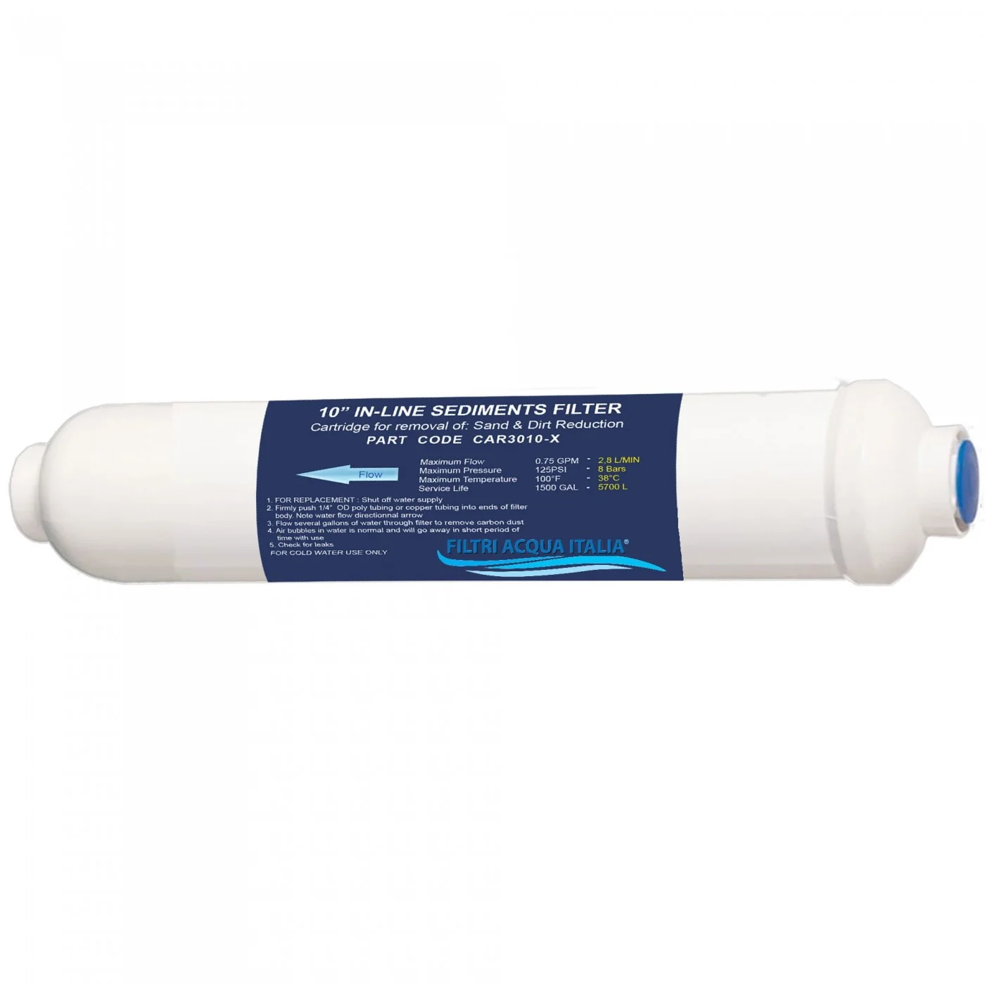 Filtro in Linea CAR 3010 Sedimenti 2 X 10" Attacco 1/4" FPT Filtro in Linea CAR 3010 Sedimenti 2 X 10" Attacco 1/4" FPT