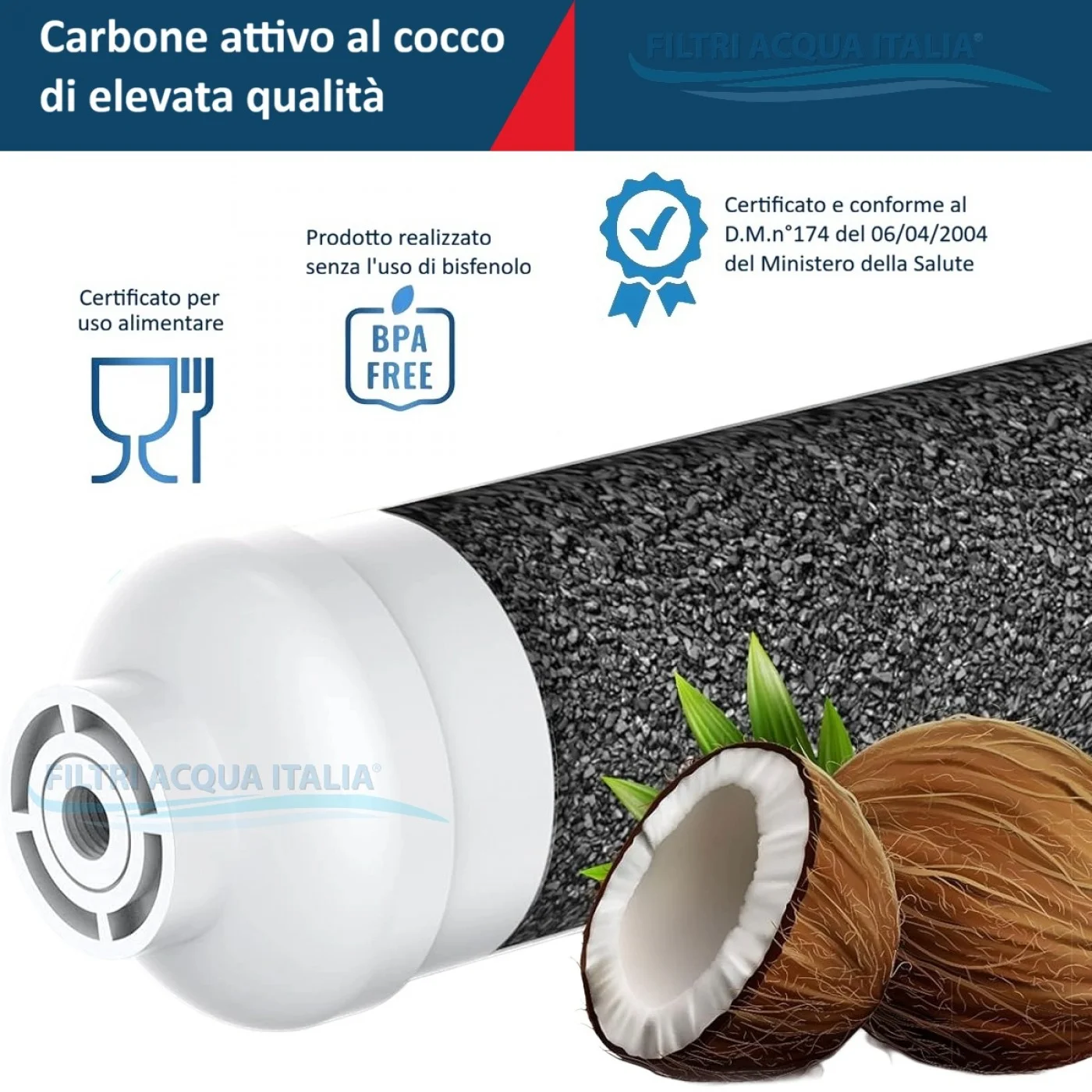 FILTRO IN LINEA CARBONE ATTIVO 2 X 10" T33 FILTRO IN LINEA CARBONE ATTIVO 2 X 10" T33