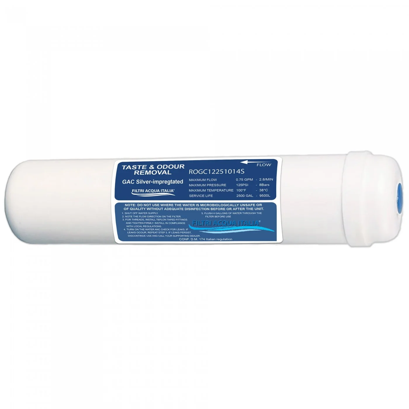 FILTRO T33 IN LINE CARBONE ATTIVO GRANULARE CON FUNZIONE BATTERIOSTATICA 2,5” X 11” ATTACCO 1/4” FILTRO T33 IN LINE CARBONE ATTIVO GRANULARE CON FUNZIONE BATTERIOSTATICA 2,5” X 11” ATTACCO 1/4”