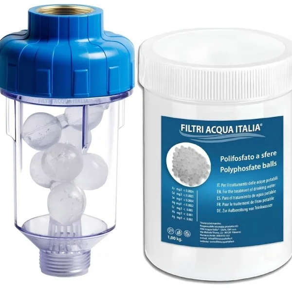 Filtro Anticalcare Lavatrice Lavastoviglie con Ricarica di Polifosfati 1,00 Kg.