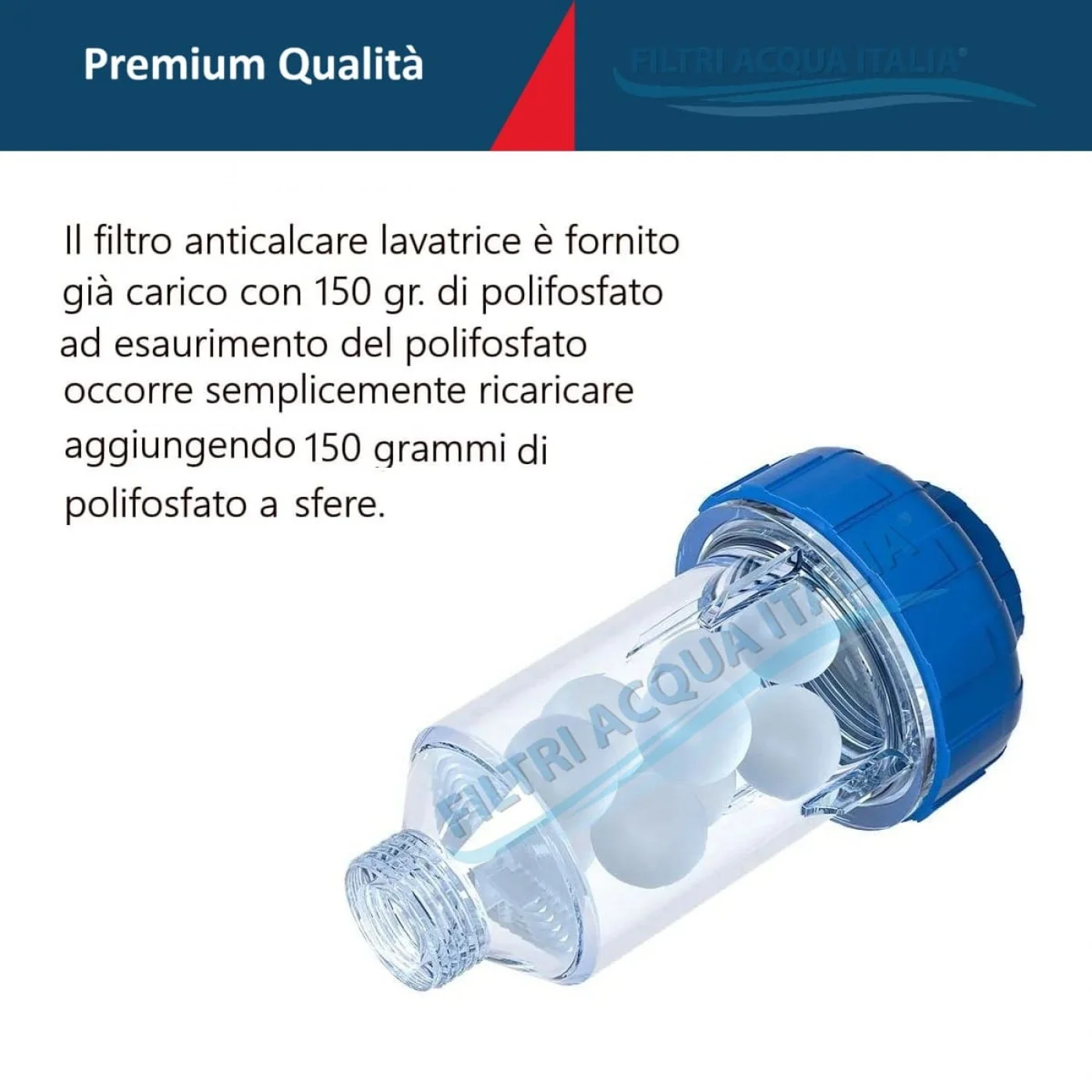 Filtro Anticalcare Lavatrice Lavastoviglie con Ricarica di Polifosfati 1,00 Kg. Filtro Anticalcare Lavatrice Lavastoviglie con Ricarica di Polifosfati 1,00 Kg.
