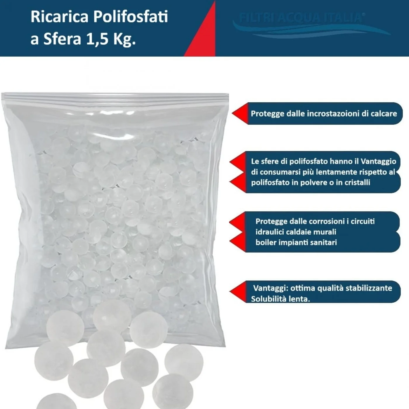 Filtro Anticalcare Lavatrice Lavastoviglie con Ricarica di Polifosfati 1,00 Kg. Filtro Anticalcare Lavatrice Lavastoviglie con Ricarica di Polifosfati 1,00 Kg.
