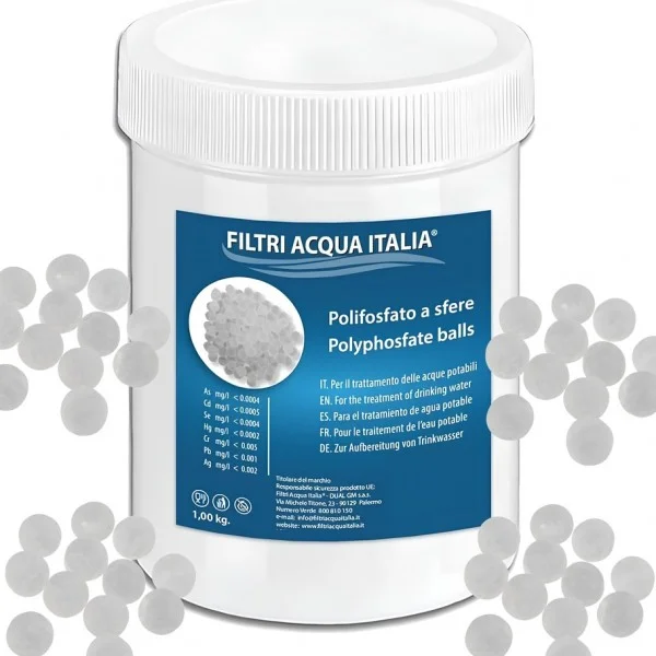 RICARICA POLIFOSFATO DA 1,5 KG. PER FILTRO ANTICALCARE PER LAVATRICE LAVOSTOVIGLIE
