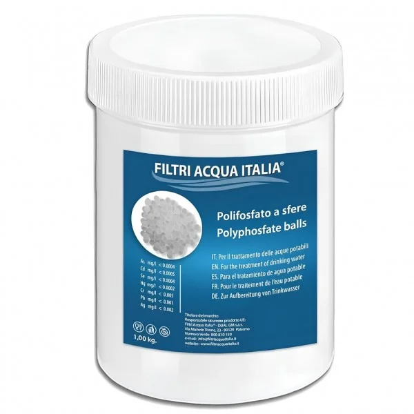 Polifosfato a Sfere Ricarica 1,00 Kg. per Filtro Anticalcare
