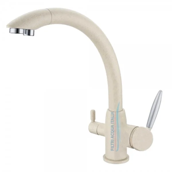 RUBINETTO 3 VIE AVENA GRANITO FRAGRANITE PER DEPURATORE ACQUA 