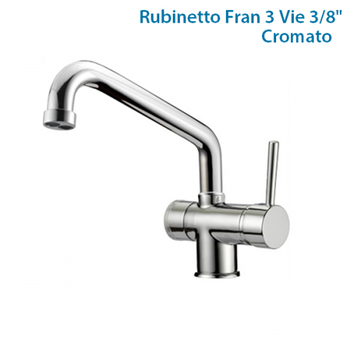 Rubinetto 3 Vie Arcobaleno Inox Look + Untertisch-Wasserfilter: Brita Filtro