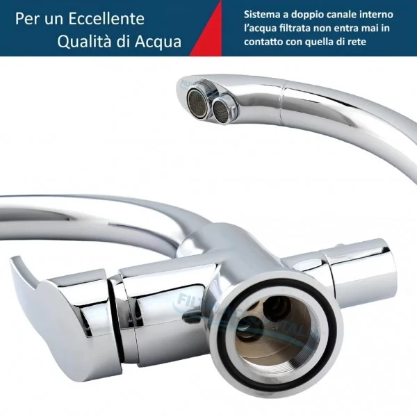 Rubinetto 3 Vie per Depuratore Acqua – Miscelatore Cucina con Uscita per Acqua Filtrata Rubinetto 3 Vie per Depuratore Acqua – Miscelatore Cucina con Uscita per Acqua Filtrata