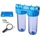 CONTENITORE DOPPIO PER FILTRO ACQUA 10" ATTACCO 1" CON STAFFA E CHIAVE CONTENITORE DOPPIO PER FILTRO ACQUA 10" ATTACCO 1" CON STAFFA E CHIAVE